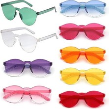 Oval Şekilli Çerçevesiz Parti Gözlüğü 6 Renk 6 Adet