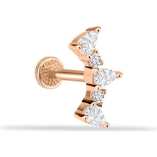 14 Ayar Altın Markis Taşlı Tragus Piercing