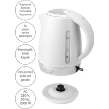 Awox Solid Gizli Rezistans Su Isıtıcı Kettle Beyaz