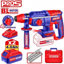 Emtop 20 V 4.0 Ah Akülü Şarjlı Kırıcı Delici Hilti Kömürsüz Motor
