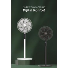 Torima Sf-02 Siyah Ayaklı 16'' Inc 60W 3 Kademe 7 Pervaneli Kumandalı Diğital Ekranlı Vantilatör Fan