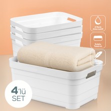 4'lü 10,8 Litre Saklama Kutusu Beyaz