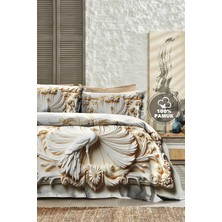 %100 Pamuk Ranforce Çeyizlik Luxury 5d Dijital Çift Kişilik Nevresim Takımı Royal Peacock