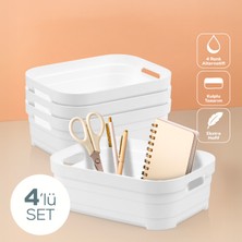4'lü 2,8 Litre Saklama Kutusu Beyaz