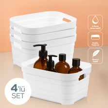 4'lü 3,8 Litre Saklama Kutusu Beyaz