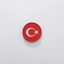Türk Bayrağı Nakışlı Mont Peçi