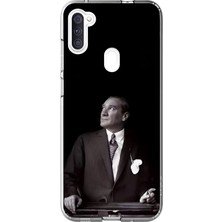 Dali Design Samsung Galaxy A11 Uyumlu Şeffaf Kılıf Atatürk 3 Tasarımlı