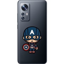 Dali Design Xiaomi Mi 12 Uyumlu Şeffaf Kılıf Chibi 4 Tasarımlı