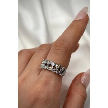 Yeni Sezon Çapraz Full Baget Zirkon Taşlı Model Ayarlanabilir Kadın Yüzük