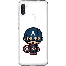 Dali Design Samsung Galaxy A11 Uyumlu Şeffaf Kılıf Chibi 4 Tasarımlı