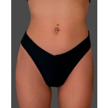 Buvıa Siyah Yüksek Bel Bikini Altı – Klasik Kalça Kesimi & Esnek Yapı