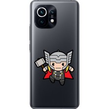 Dali Design Xiaomi Mi 11 Uyumlu Şeffaf Kılıf Chibi 5 Tasarımlı