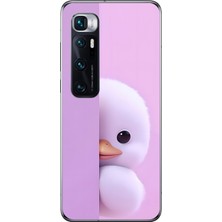 Dali Design Xiaomi Mi 10 Pro Uyumlu Şeffaf Kılıf 3 Peluş Ördek Tasarımlı