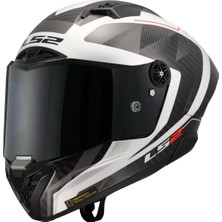 Ls2 Thunder Karbon Gp Aero Raute Beyaz-Gri Kask