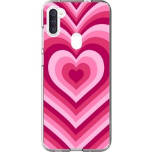 Dali Design Samsung Galaxy A11 Uyumlu Şeffaf Kılıf Kalp 1 Tasarımlı