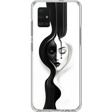 Dali Design Samsung Galaxy A71 Uyumlu Şeffaf Kılıf Estetik Yüz 3 Tasarımlı