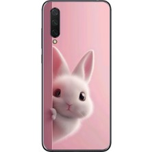 Dali Design Xiaomi Mi 9 Lite Uyumlu Şeffaf Kılıf 5 Peluş Tavşan Tasarımlı