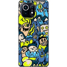 Dali Design Xiaomi Mi 11 Uyumlu Şeffaf Kılıf Graffiti 11 Tasarımlı