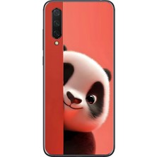 Dali Design Xiaomi Mi 9 Lite Uyumlu Şeffaf Kılıf 4 Peluş Panda Tasarımlı