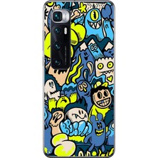 Dali Design Xiaomi Mi 10 Pro Uyumlu Şeffaf Kılıf Graffiti 11 Tasarımlı