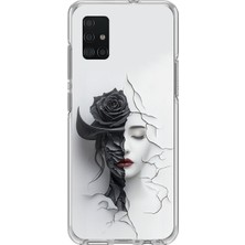 Dali Design Samsung Galaxy A71 Uyumlu Şeffaf Kılıf Estetik Yüz 4 Tasarımlı