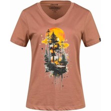 2AS Alone Baskılı V Yaka Kadın T-Shirt 413