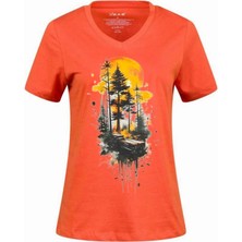 2AS Alone Baskılı V Yaka Kadın T-Shirt 413
