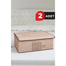 About The Perfect Bej Keçe Kapaklı Baza Kutu 50X40X19 Cm, 2 Adet, Şık ve Kullanışlı Depolama Çözümü