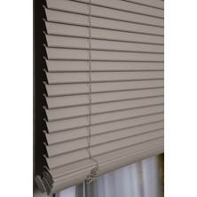 Açık Sepya Kahverengi Micro Jaluzi Serisi (P-35600) Metal Kasa Micro Jaluzi Perde 35MM