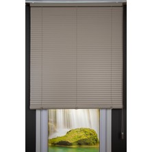 Açık Sepya Kahverengi Micro Jaluzi Serisi (MJ-35600) Metal Kasa Micro Jaluzi Perde 35MM