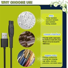 Richard 2 Adet 5V 1A USB Tıraş Makinesi Şarj Kablosu Philips QP2724 QP2834 QP1924 MG9520 Elektrikli Tıraş Makinesi Düzeltici Şarj Kablosu (Yurt Dışından)