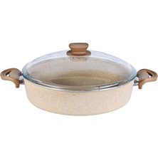 Lavonni 32 cm Granit Basık Tencere - Kahverengi