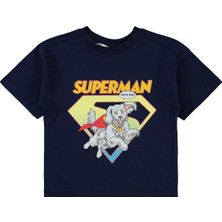 Superman Süperman Erkek Çocuk Tişört 2-5 Yaş Lacivert