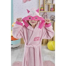 Kapşonlu Çocuk Bornoz %100 Pamuklu Su Emici Hayvan Figürlü