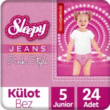 Sleepy Pink Jeans Külot Bez 5 Numara Junior 24 Adet
