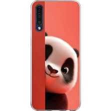 Dali Design Samsung Galaxy A70 Uyumlu Şeffaf Kılıf 4 Peluş Panda Tasarımlı