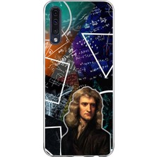 Dali Design Samsung Galaxy A70 Uyumlu Şeffaf Kılıf Isaac Newton Tasarımlı