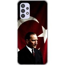 Dali Design Samsung Galaxy A32 Uyumlu Şeffaf Kılıf Atatürk 4 Tasarımlı