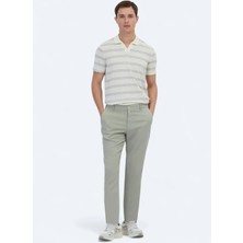 Açık Haki Dokuma Jogging Fit Casual Pamuk Karışımlı Pantolon