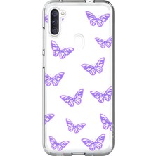 Dali Design Samsung Galaxy A11 Uyumlu Şeffaf Kılıf Kelebek 4 Tasarımlı