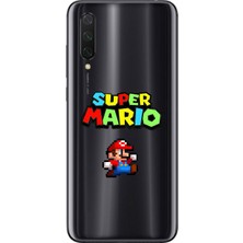Dali Design Xiaomi Mi 9 Lite Uyumlu Şeffaf Kılıf 2 Mario Tasarımlı