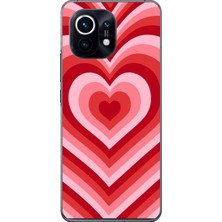 Dali Design Xiaomi Mi 11 Uyumlu Şeffaf Kılıf Kalp 3 Tasarımlı