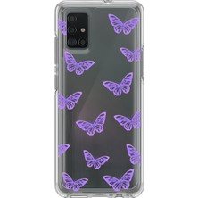 Dali Design Samsung Galaxy A71 Uyumlu Şeffaf Kılıf Kelebek 4 Tasarımlı