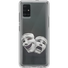 Dali Design Samsung Galaxy A71 Uyumlu Şeffaf Kılıf Estetik Yüz 7 Tasarımlı