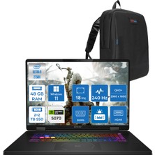 MSI Crosshaır 18 Hx Aı A2XWGKG-032XTR Intel Core Ultra 9-275HX Aı 48GB 2tb Ssd+2tb SSD 8GB/RTX5070 Gddr7 115W 18"2.5k Windows 11 Pro Taşınabilir Bilgisayar W032XTRP22+ZETTAÇANTA