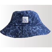 Fırça Efektli Denim Bucket Şapka