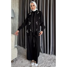 Kadın Boncuk Işlemeli Tesettür Gömlek Pantolon Ikili Takım P-00017337