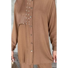 Dantelli Taşlı Tesettür Tunik Pantolon Ikili Takım P-00017622