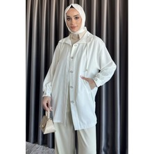 Yaka Bağcıklı Kol Apoletli Tesettür Kap P-00017540