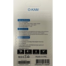 O-Kam 64 GB U3 Faster Transfer Speed Class 10 4K Video Kayıt